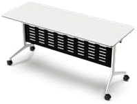 Okeysen Conference Room Table 2 Pack with Privacy Barrier, Modern Folding Training Tables with Flip Top, Mobile Table with Four Locking Wheels, Executive Desk for Meeting Room, Office, Classroom
