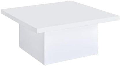 Coaster Devar 35.5-Inch Square Coffee Table White High Gloss 710898