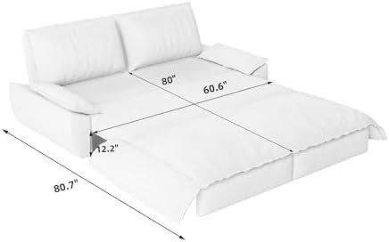 NicBex 73 Inch Sleeper Sofa, Queen Size Convertible Pull Out Couch, Black