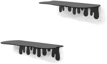 SetGame 2-Pack Small Acrylic Shelves, 12 Inch Floating Shelves, Black