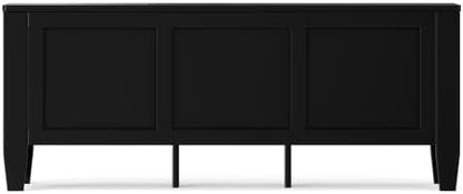 SIMPLIHOME Brooklyn 51" Wide Solid Wood Trunk Bench in Black