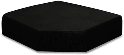 UNBBRRL Seat Cushion Cover and Back Covers for Corner Sofa Stretch Jacquard, Non Slip L Shaped Sofa Slipcover with Storage Ottoman, Sectional Couch Cover for Chaise Lounge (Black,Corner seat Cover)