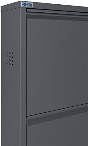 CEHA 5 Tier Metal Shoe Cabinet with Cover, Durable Shoe Storage Organizer for Entryway, Space Saving Shoe Shelf Closet with Side Ventilation Holes, 5.91" x 66.5" x 19.68", Anthracite