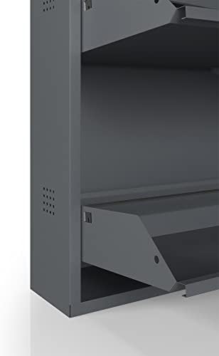 CEHA 5 Tier Metal Shoe Cabinet with Cover, Durable Shoe Storage Organizer for Entryway, Space Saving Shoe Shelf Closet with Side Ventilation Holes, 5.91" x 66.5" x 19.68", Anthracite
