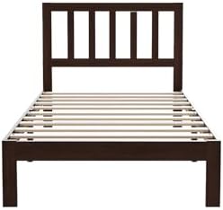 Novilla 12 Inch Twin Bed Frames Wooden Twin Platform Bed Frame, Walnut