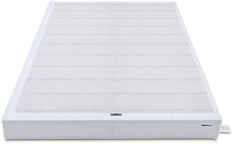 Amazon Basics Smart Box Spring Bed Base, 9-Inch Height Mattress Foundation, Tool-Free Easy Assembly, Convenient Support, Twin, 74" x 38" x 9", White