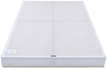 Amazon Basics Smart Box Spring Bed Base, 9-Inch Height Mattress Foundation, Tool-Free Easy Assembly, Convenient Support, Twin, 74" x 38" x 9", White