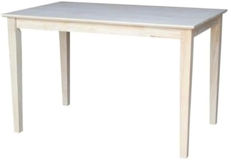 International Concepts Table Top Solid with Wood Standard Height Shaker Legs, 30 by 48-Inch, Unfinished