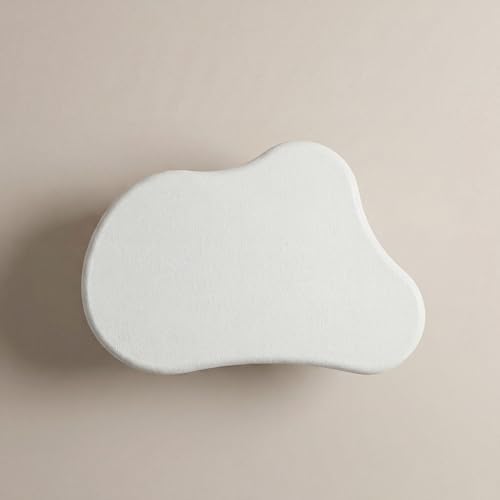 39 Inch Modern White Stone Coffee Table Cloud Living Room Table
