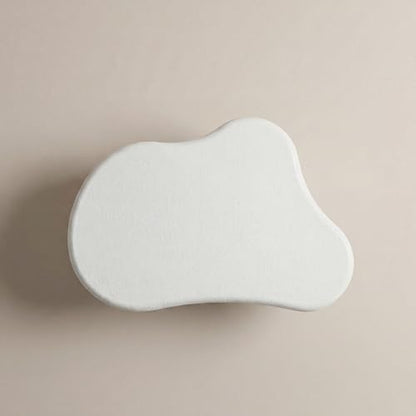39 Inch Modern White Stone Coffee Table Cloud Living Room Table