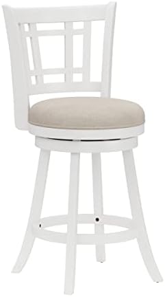 Hillsdale Fairfox 24.5" Wood Swivel Counter Height Stool, White