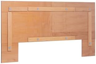 memomad Bali Slim Set: Bed + Flat Headboard, Full Size, Oak Brown