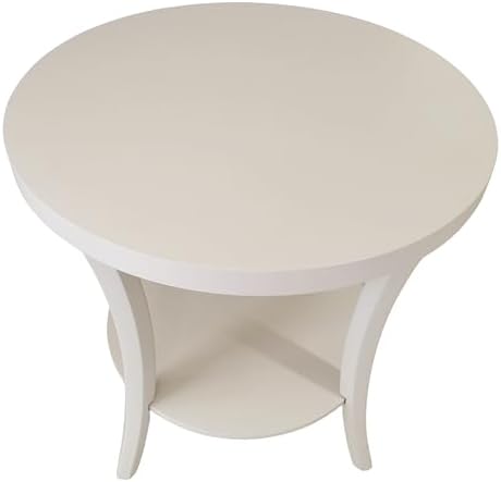 Roundhill Furniture Perth Contemporary Round End Table with Shelf