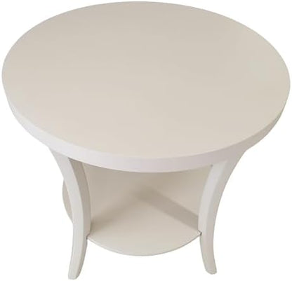 Roundhill Furniture Perth Contemporary Round End Table with Shelf