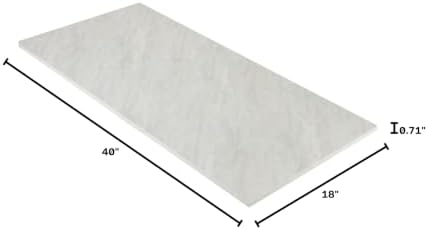 Kaboon Universal Tabletop 40"x18", Solid One-Piece Melamine Table Top, Floating Desk DIY, Home and Office,Sea Salt/White