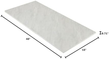 Kaboon Universal Tabletop 40"x18", Solid One-Piece Melamine Table Top, Floating Desk DIY, Home and Office,Sea Salt/White
