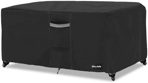 Patio Coffee Table Cover, 600D Waterproof Heavy Duty Rectangular Outdoor Table Cover,Patio Furniture Covers,48 x 28 x 16 inch,Black