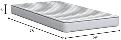 Linenspa 6 Inch Innerspring Mattress, Firm, Bonnell Coil, Twin Size