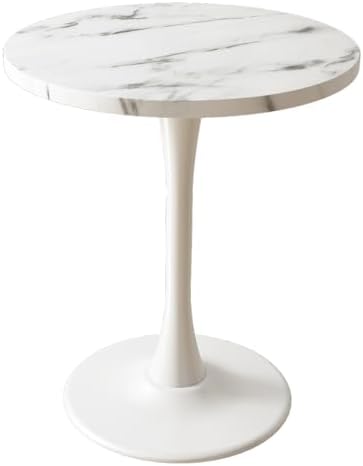 White Marble Round Dining Table 24" Circle Tulip Table 2 People