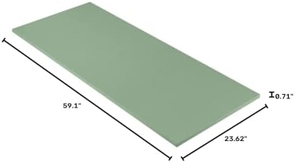 Kaboon Universal Tabletop 23.62" D x 59.1" W, Green, One Piece Wood Table Top for Standing Desk, Reversible Melamine Countertop for Home Office
