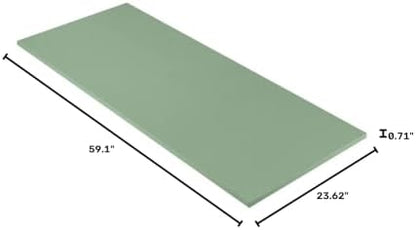 Kaboon Universal Tabletop 23.62" D x 59.1" W, Green, One Piece Wood Table Top for Standing Desk, Reversible Melamine Countertop for Home Office
