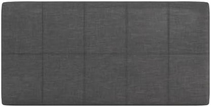SIMPLIHOME Dover 36" Wide Linen Look Fabric Storage Ottoman in Slate Grey