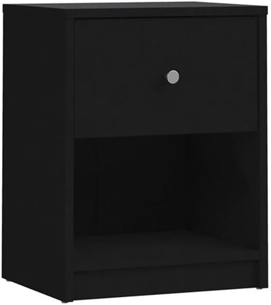 Home Square 3 Piece Bedroom Set with 6-Drawer Double Dresser and Two of 1-Drawer Nightstand in Black