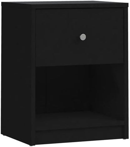 Home Square 3 Piece Bedroom Set with 6-Drawer Double Dresser and Two of 1-Drawer Nightstand in Black