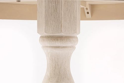 East West Furniture AMT-ABC-TP Antique Modern Kitchen Table - a Round Dining Table Top with Pedestal Base, 36x36 Inch, Butter Cream