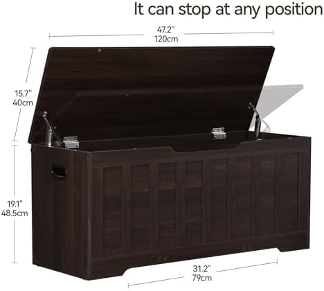 43.3" Storage Chest Extra Large, Storage Bench.(Espresso).
