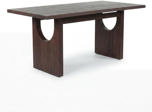 COLAMY ALVORA 72 Inch Dining Table, Rectangular Wood Dining Room Table for 6-8 People, Modern Farmhouse Kitchen Table, Natural Oak Veneer, Stable Heavy Duty Frame,Walnut