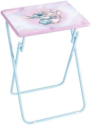 Disney Stitch Folding Tray Table,Portable Snack & Laptop Table, Compact Space-Saving Design for Kids & Teens, Lightweight Indoor Table for Bedroom, Dorm, or Playroom