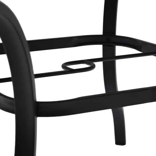 Anmutig 5-Piece Outdoor Dining Set, 37" Square Patio Table 4 Chairs, Black