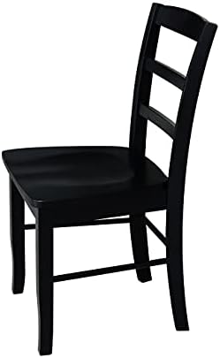 International Concepts Pair of Madrid LadderBack Chairs, Black