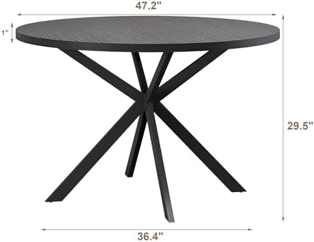 ChooChoo 47.2 Inch Round Dining Table for 4