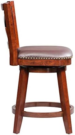 Boraam Broadmoor Swivel Counter Stool, 40-Inch, Cherry