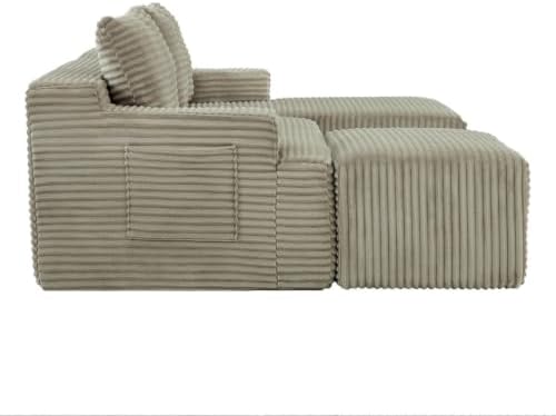 96IN U Shaped Boneless Sectional Compressed Cloud Couches