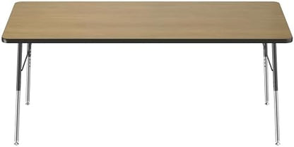 FDP 36" x 72" Rectangle Table with Swivel Glide Legs - Pasadena Oak/Black