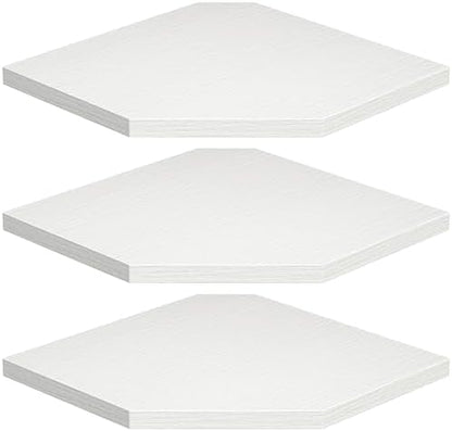 Corner Shelf Wall Mount, Floating Corner Shelves, Set of 3 Corner Wall Shelf Organizer, Rustic Wood Wall Storage Display Shelves for Living Room Bedroom Bathroom Kitchen, Rustic White