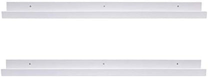 AZSKY 48 Inch Picture Ledge Shelf Floating Shelves Wall Mounted Set of 2 White