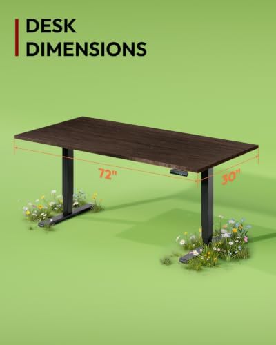 SANODESK Solid Bamboo Dual Motor Standing Desk, 220 lbs, 72×30