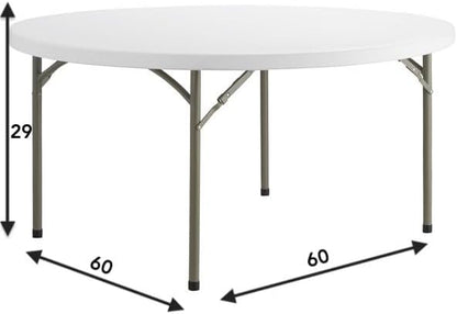 Set of 9-Pack! 60-Inch"Round Granite White Plastic Folding Table,Event table,Heavy-duty table,Event supplies, Event equipment, Event essentials, Party essentials,Picnic Table,Banquet Table 5-Foot