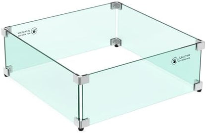Skyflame 19" Square Fire Pit Screen Glass Wind Guard