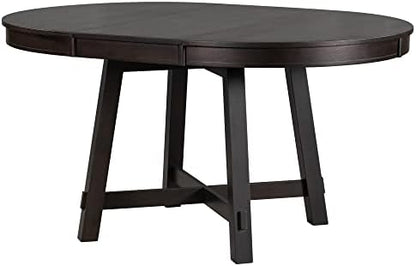 Knocbel Farmhouse Extendable Round Dining Table, Kitchen Dining Room Table with X-Shaped Base, 300lbs Weight Capacity, Standard Height, Espresso Table