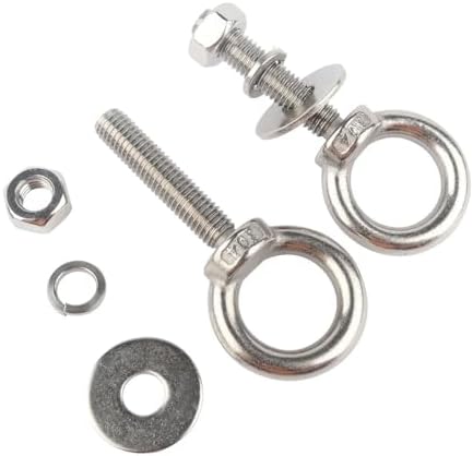 1/2" x 1-1/5" Stainless Steel Eye Bolts with Nut Washer, M12X30mm Eyebolts for Swing Chair, Hammock At Garden and Balcony Hanging String Lights