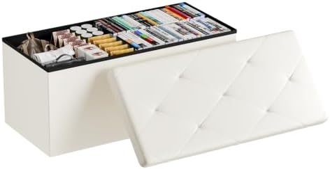 Sweetcrispy 30 Inch Storage Ottoman Bench, Spacious Ottoman with Storage
