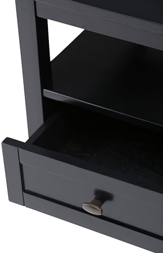 SIMPLIHOME Warm Shaker 20" Wide End Tables in Black (Set of 2)