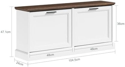 SoBuy Narrow Shoe Bench with Flip Drawers