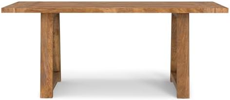 SIMPLIHOME Whitley 72" Wide Solid Mango Wood Dining Table in Burnt Wax