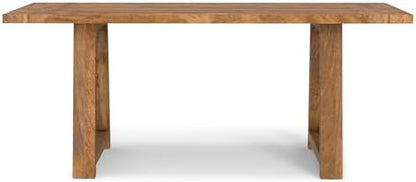 SIMPLIHOME Whitley 72" Wide Solid Mango Wood Dining Table in Burnt Wax